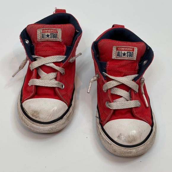 Converse Chuck Taylor All Star High Top Toddler Size 10 Red Pull On Cushion Heel - Picture 1 of 7